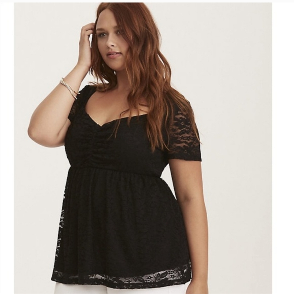 Torrid Black Lace Blouse